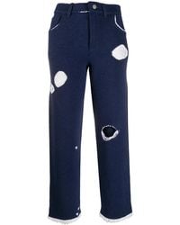 Barrie - Denim-Inspired Knitted Boyfriend Trousers - Lyst