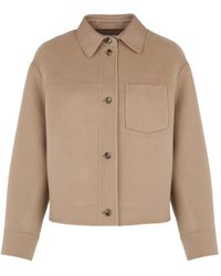 Yves Salomon - Leather-Collar Chest-Pocket Jacket - Lyst