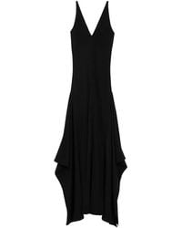 Ami Paris - Vestido Largo Godet En Mezcla De Seda - Lyst