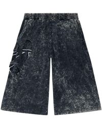 DIESEL - P-Eckyo-Peeloval Marbled Cropped Cotton Joggers - Lyst