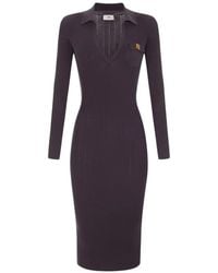 Elisabetta Franchi - Ribbed-Knit Midi Dress - Lyst