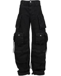 The Attico - Fern Washed-Denim Cargo Pants - Lyst