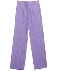 Pleats Please Issey Miyake - Cropped Tapered Trousers - Lyst