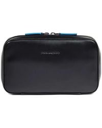 Piquadro - Logo-Plaque Leather Pouch - Lyst