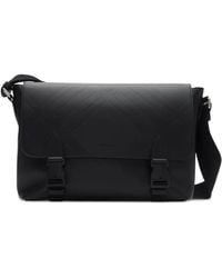 Burberry - Leather Embossed Messenger Bag - Lyst