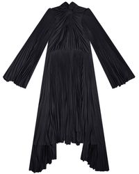 Balenciaga - Long-sleeve Pleated Midi Dress - Lyst