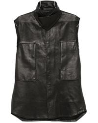 Rick Owens - Leather High-Neck Shirt Jacket - Lyst