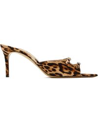 Andrea Wazen - Carol Leopard Buckle Sandals - Lyst