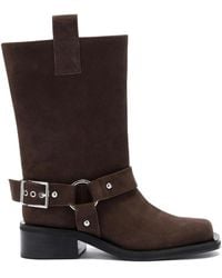 Ganni - Buckle-Detail Biker Boots - Lyst