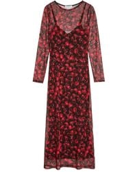 Never Fully Dressed - Soho Midi-Jurk Met Kersenprint - Lyst