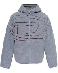 DIESEL - Logo-Embroidered Zip-Up Hoodie - Lyst