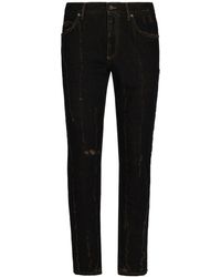 Dolce & Gabbana - Ripped-detailing Straight-leg Jeans - Lyst
