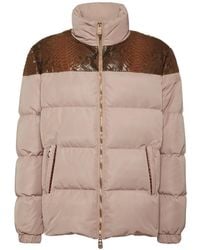 Billionaire - Nylon-Daunenjacke Mit Python-Einsätzen - Lyst