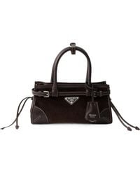 Prada - Bonnie Small Corduroy And Leather Handbag - Lyst