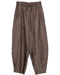 Alysi - Floral-Print Silk Track Pants - Lyst