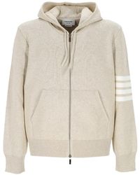 Thom Browne - Hooded Stripe Cotton Sweater - Lyst