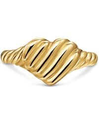 David Yurman - 18K Sculpted Cable Heart Pinky Ring - Lyst