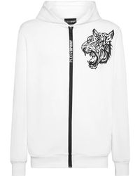 Philipp Plein - Logo-Print Zip-Fastening Hoodie - Lyst