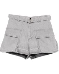 Sacai - Pantalones Vaqueros Cortos Con Cinturón - Lyst