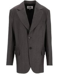 MM6 by Maison Margiela - Notched-Lapel Single-Breasted Jacket - Lyst