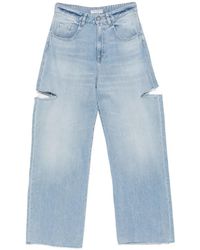 ICON DENIM - Poppy Distressed Wide-Leg Jeans - Lyst