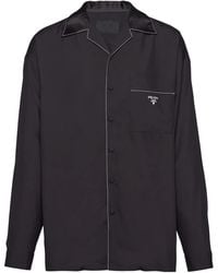 Prada - Contrasting-trim Pyjama Silk Shirt - Lyst
