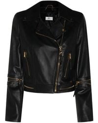 Elisabetta Franchi - Zip-Detail Leather Jacket - Lyst