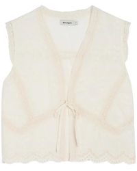 SOLAQUA - Willow Lace-Trimmed Floral-Embroidered Top - Lyst