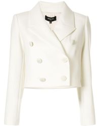 Paule Ka Tricotine Cropped Blazer - White