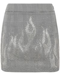 Philipp Plein - Checkered Mini Skirt Strass Flame - Lyst