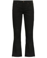 Saint Laurent Pantalon évasé crop - Noir
