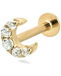 Lark & Berry - 14Kt Mini Moon Diamond Stud Earring - Lyst