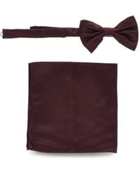 Corneliani - Silk Satin Bow Tie And Pocket Square Set - Lyst