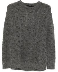 Seventy - Sequin-Embellished Open-Knit Sweater - Lyst