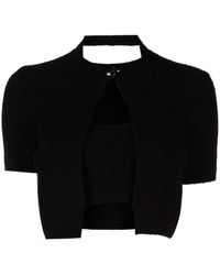 Alexander Wang - Layered-look Cropped Knitted Top - Lyst