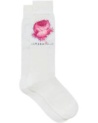 Marni - Floral-appliqué Logo-embroidered Socks - Lyst