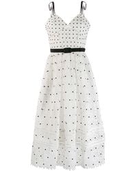 Self-Portrait Wikkeljurk Met Stippen - Wit