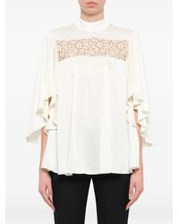 McQueen - Lace Panel Blouse - Lyst