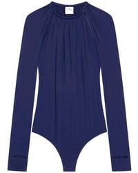 Courreges - Cut Out Long-Sleeve Jersey Bodysuit - Lyst