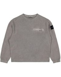 Stone Island - 6100028 Mineral-Dyed Cotton-Fleece Oversized-Fit Crewneck Sweatshirt With Chest Pocket - Lyst