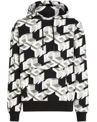 Karl Lagerfeld - Hoodie Aus Bio-Baumwolle Mit Monogramm-Print - Lyst