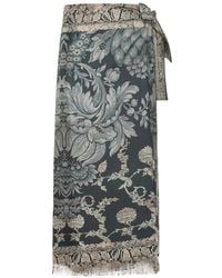 Pierre Louis Mascia - Aloe Floral-Tapestry Wrap Midi Skirt - Lyst