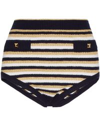 Valentino Garavani - Striped Lurex Mini Shorts - Lyst