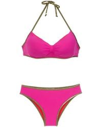 Amir Slama - Bikini Mit Goldfarbenen Borten - Lyst