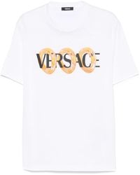 Versace - Maxi Chain Logo Cotton Crewneck T-Shirt - Lyst