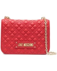 Love Moschino - Quilted Logo-Plaque Shoulder Bag - Lyst