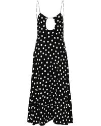 Saint Laurent - Cut-out Polka Dot Midi Dress - Women's - Silk/viscose - Lyst