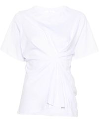 Victoria Beckham - Inverted-pleats Cotton T-shirt - Lyst