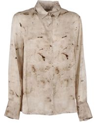 Peserico - Seidenbluse mit abstraktem Print - Lyst