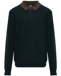 Paul Smith - Dark Merino-Silk Knitted Polo Shirt - Lyst